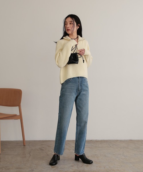 attiree(アティレー)の「【程よいルーズ感と履き心地にこだわった大人ストレートデニムパンツ】ハイウエストストレートデニムパンツ(デニムパンツ・レディース・ブルー系その他/ブルー/ライトブルー・LARGE/MEDIUM/SMALL/X-SMALL)」の12枚目の写真