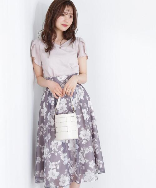 新品　プロポーション　ニュアンスカラーシアーフラワースカート　グリーン PROPORTION BODY DRESSING（プロポーションボディドレッシング