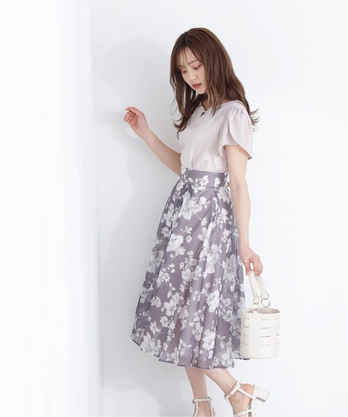 PROPORTION BODY DRESSING(プロポーションボディドレッシング)の「ニュアンスカラーシアーフラワースカート / 1213220500(スカート・レディース・ブラウン/グリーン/ダークグレー・X-SMALL/MEDIUM/SMALL)」の4枚目の写真