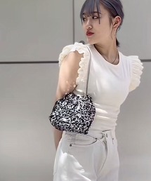 GAP | フラッタースリーブ リブトップス(Tシャツ/カットソー)