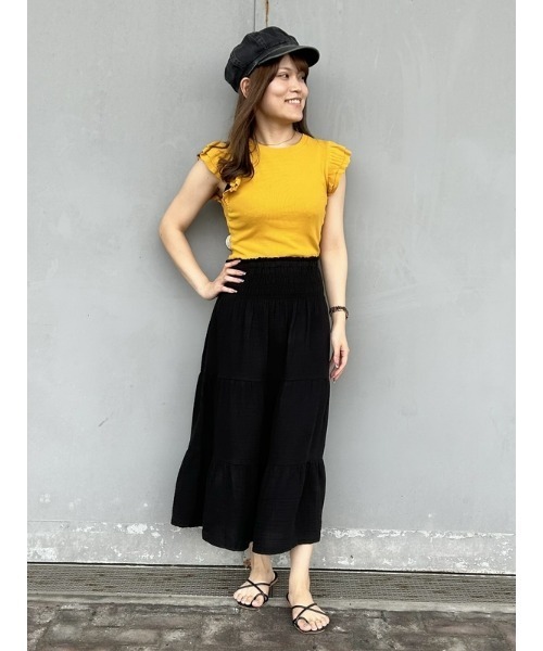 GAP(ギャップ)の「フラッタースリーブ リブトップス(Tシャツ/カットソー・レディース・ブラック/イエロー/パープル系その他/アイボリー・L/S/M/XL/XS/XXS)」の18枚目の写真