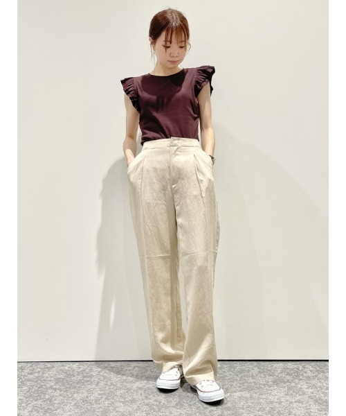 GAP(ギャップ)の「フラッタースリーブ リブトップス(Tシャツ/カットソー・レディース・ブラック/イエロー/パープル系その他/アイボリー・L/S/M/XL/XS/XXS)」の11枚目の写真