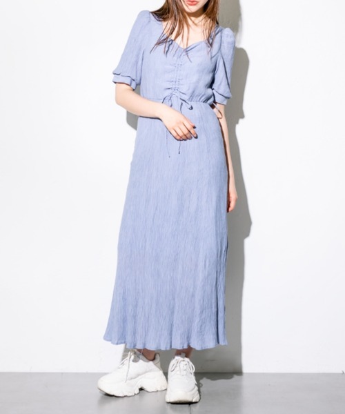 OLIVE des OLIVE（オリーブデオリーブ）の「夏のダブルフロントワンピース　1031090590（ワンピース・レディース・オフホワイト/ブルー/ラベンダー/ブラック・FREE）」の3枚目の写真