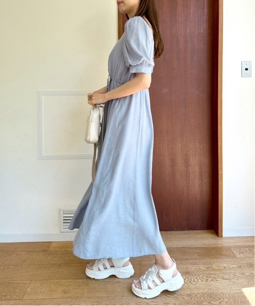 OLIVE des OLIVE（オリーブデオリーブ）の「夏のダブルフロントワンピース　1031090590（ワンピース・レディース・オフホワイト/ブルー/ラベンダー/ブラック・FREE）」の8枚目の写真