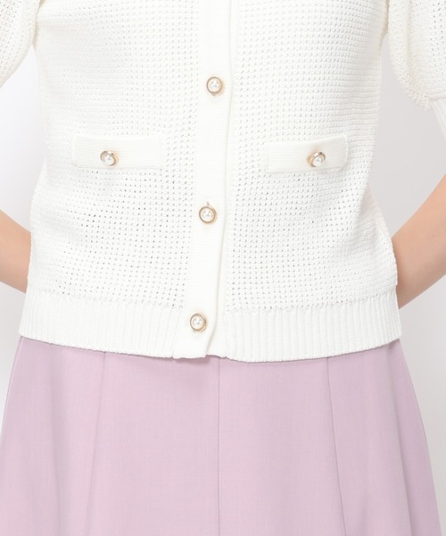 MISCH MASCH(ミッシュマッシュ)の「■2023春夏新作■ツイード5分袖カーディガン/MM328417(カーディガン/ボレロ・レディース・ピンク系/ホワイト/ブラック・M)」の21枚目の写真