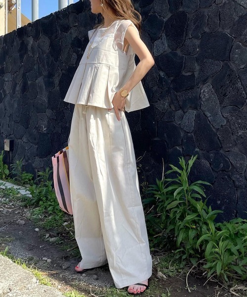 AMELY（エミリー）の「ペプラムキャミセットアップ（セットアップ・レディース・カーキブラウン/ブラック/オリーブ/ベージュ/チャコール/バーガンディー/ダークブラウン/モカ・フリー）」の19枚目の写真