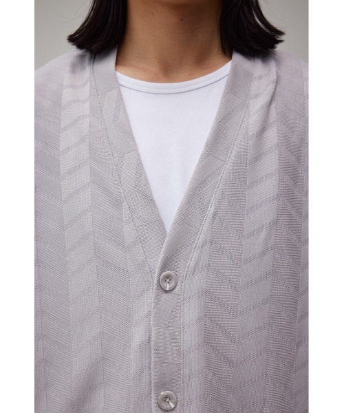 AZUL by moussy（アズールバイマウジー）の「ジオメトリックシアーカットカーディガン（カーディガン/ボレロ・メンズ・ブルー/ブラック/ライトグレー・MEDIUM/LARGE）」の11枚目の写真