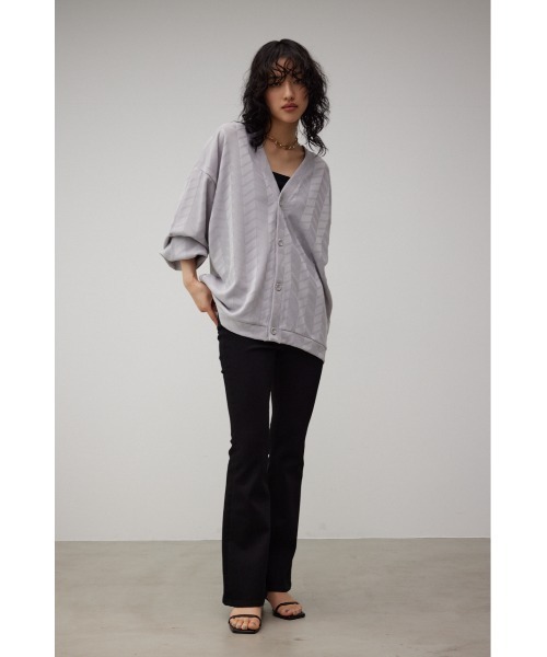 AZUL by moussy（アズールバイマウジー）の「ジオメトリックシアーカットカーディガン（カーディガン/ボレロ・メンズ・ブルー/ブラック/ライトグレー・MEDIUM/LARGE）」の14枚目の写真