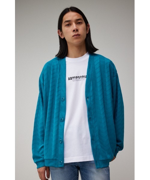 AZUL by moussy（アズールバイマウジー）の「ジオメトリックシアーカットカーディガン（カーディガン/ボレロ・メンズ・ブルー/ブラック/ライトグレー・MEDIUM/LARGE）」の17枚目の写真