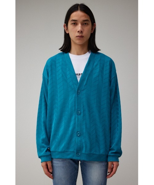 AZUL by moussy（アズールバイマウジー）の「ジオメトリックシアーカットカーディガン（カーディガン/ボレロ・メンズ・ブルー/ブラック/ライトグレー・MEDIUM/LARGE）」の19枚目の写真