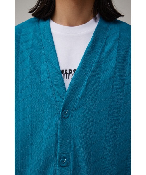 AZUL by moussy（アズールバイマウジー）の「ジオメトリックシアーカットカーディガン（カーディガン/ボレロ・メンズ・ブルー/ブラック/ライトグレー・MEDIUM/LARGE）」の22枚目の写真