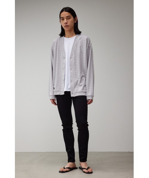 AZUL by moussy（アズールバイマウジー）の「ジオメトリックシアーカットカーディガン（カーディガン/ボレロ・メンズ・ブルー/ブラック/ライトグレー・MEDIUM/LARGE）」の7枚目の写真