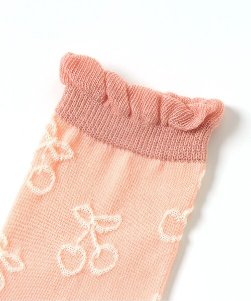Ampersand(アンパサンド)の「さくらんぼ柄ソックス(ソックス/靴下・キッズ・ラベンダー/アイボリー/ピンク・12/18/24/21/15 )」の5枚目の写真