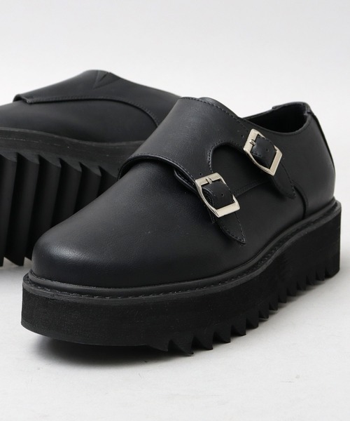 glabella（グラベラ）の「厚底シャークソール ダブルモンク ストラップシューズ / ドレスシューズ（ドレスシューズ・メンズ・ブラック・S/M/L）」の8枚目の写真