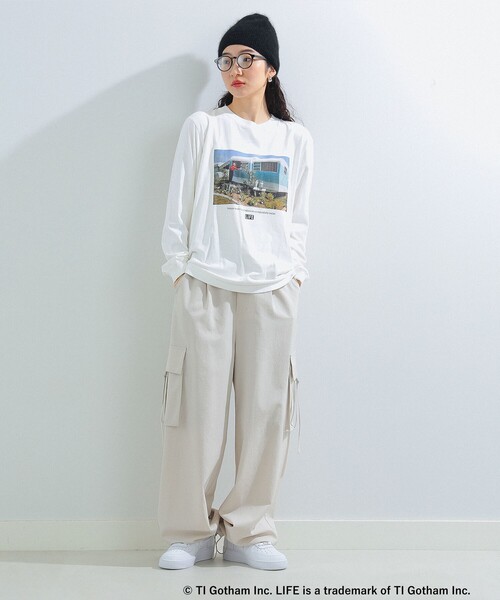 Ray BEAMS(レイビームス)の「GOOD ROCK SPEED × Ray BEAMS / 別注 LIFE ロングスリーブ Tシャツ(Tシャツ/カットソー・レディース・ホワイト/ブラック/ホワイト系その他2・ONE SIZE)」の9枚目の写真