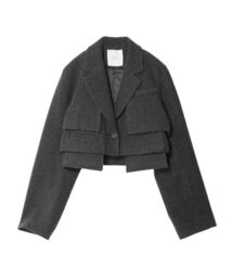 UN3D. | レイヤードウールショートジャケット(テーラードジャケット)
