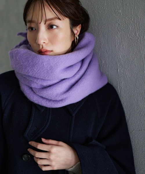 Andemiu（アンデミュウ）の「フワモコウォッシャブルストール966431（ストール/ショール・レディース・ベージュ/オフホワイト/ラベンダー・FREE）」の3枚目の写真