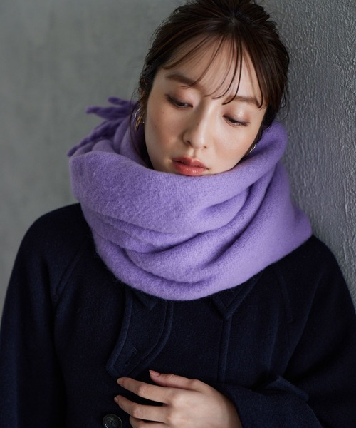 Andemiu（アンデミュウ）の「フワモコウォッシャブルストール966431（ストール/ショール・レディース・ベージュ/オフホワイト/ラベンダー・FREE）」の21枚目の写真