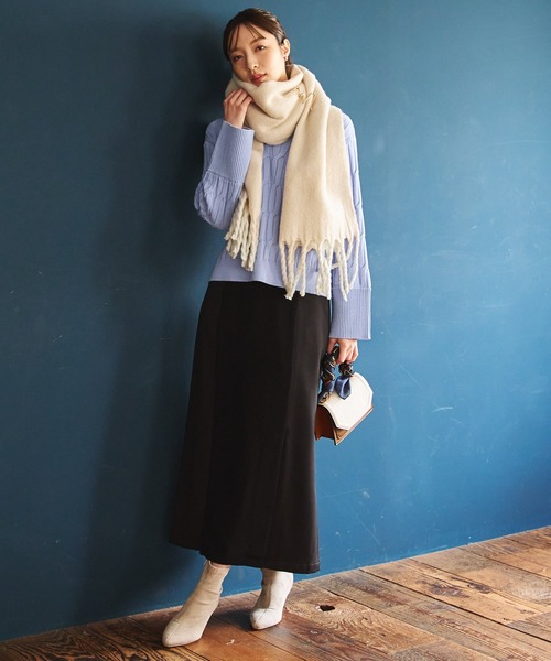 Andemiu（アンデミュウ）の「フワモコウォッシャブルストール966431（ストール/ショール・レディース・ベージュ/オフホワイト/ラベンダー・FREE）」の20枚目の写真