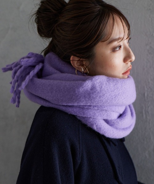 Andemiu（アンデミュウ）の「フワモコウォッシャブルストール966431（ストール/ショール・レディース・ベージュ/オフホワイト/ラベンダー・FREE）」の15枚目の写真