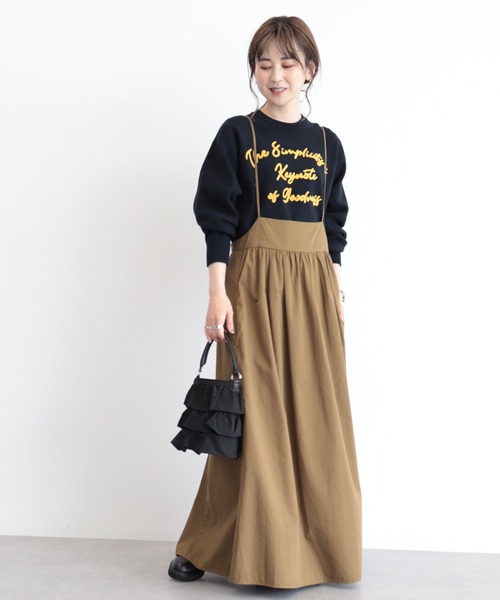 AMERICAN HOLIC(アメリカンホリック)の「丈違いキャミワンピース(ワンピース・レディース・キャメル/ブラック・M/L)」の6枚目の写真