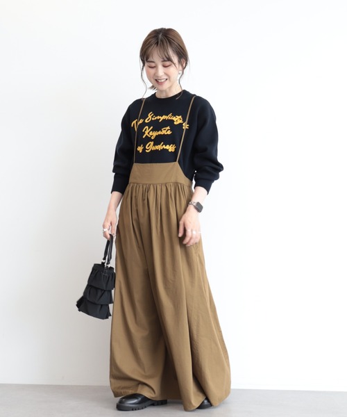 AMERICAN HOLIC(アメリカンホリック)の「丈違いキャミワンピース(ワンピース・レディース・キャメル/ブラック・M/L)」の8枚目の写真