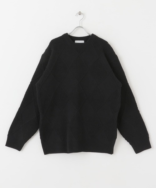 SENSE OF PLACE by URBAN RESEARCH（センスオブプレイスバイアーバンリサーチ）の「モールダイヤガラクルーネックセーター（ニット/セーター・メンズ・ブラック/アイボリー/ブラウン・LARGE/MEDIUM）」の16枚目の写真