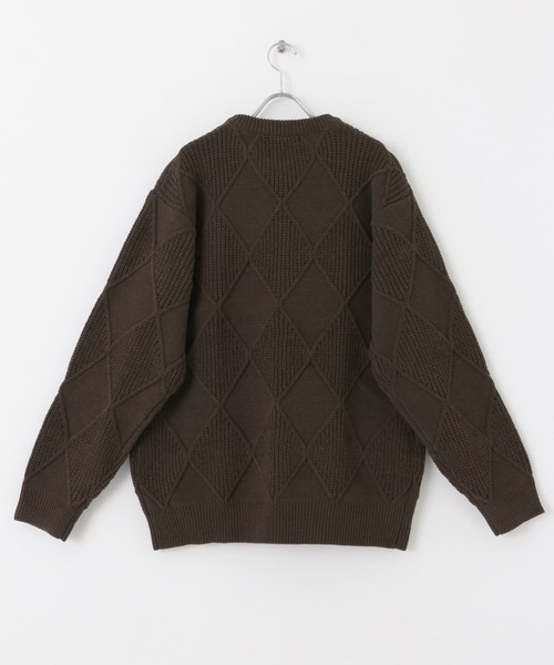 SENSE OF PLACE by URBAN RESEARCH（センスオブプレイスバイアーバンリサーチ）の「モールダイヤガラクルーネックセーター（ニット/セーター・メンズ・ブラック/アイボリー/ブラウン・LARGE/MEDIUM）」の14枚目の写真