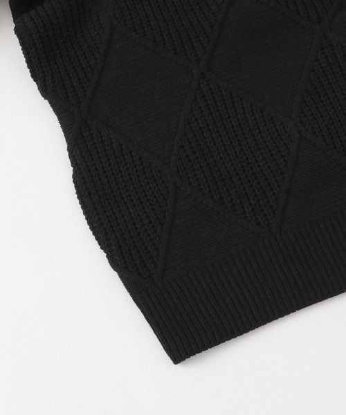 SENSE OF PLACE by URBAN RESEARCH（センスオブプレイスバイアーバンリサーチ）の「モールダイヤガラクルーネックセーター（ニット/セーター・メンズ・ブラック/アイボリー/ブラウン・LARGE/MEDIUM）」の11枚目の写真