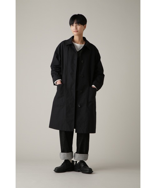 MHL.（エムエイチエル）の「PROOFED COTTON POPLIN（ステンカラーコート・レディース・ブラック/ライトブラウン・2/1）」の13枚目の写真
