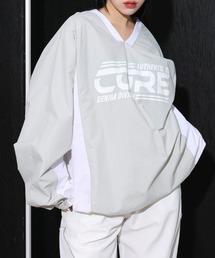 [UNISEX] 【ストリート】プリントユニフォームブイネックナイロンパーカー