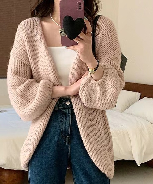 SEN TOKYO(セントーキョー)の「ざっくりと羽織れる。長袖ニットセーターカーディガン(カーディガン/ボレロ・レディース・ピンク/アイボリー/ブルー・FREE)」の15枚目の写真