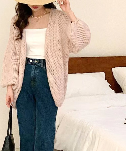 SEN TOKYO(セントーキョー)の「ざっくりと羽織れる。長袖ニットセーターカーディガン(カーディガン/ボレロ・レディース・ピンク/アイボリー/ブルー・FREE)」の18枚目の写真