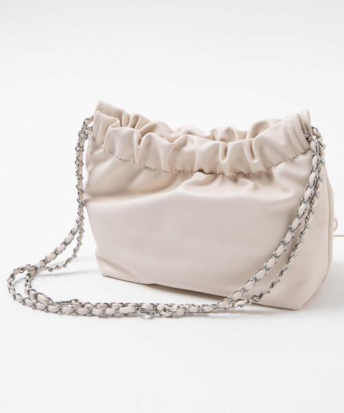 WEGO（ウィゴー）の「WEGO/リボン付き巾着ショルダー（ショルダーバッグ・レディース・オフホワイト/ブラック/シルバー・FREE）」の18枚目の写真