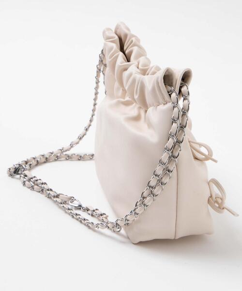 WEGO（ウィゴー）の「WEGO/リボン付き巾着ショルダー（ショルダーバッグ・レディース・オフホワイト/ブラック/シルバー・FREE）」の21枚目の写真