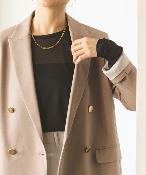 Noble（ノーブル）の「《追加》シフォンジャージプルオーバー 2（Tシャツ/カットソー・レディース・ホワイト/ベージュ/ブラック・FREE）」の18枚目の写真