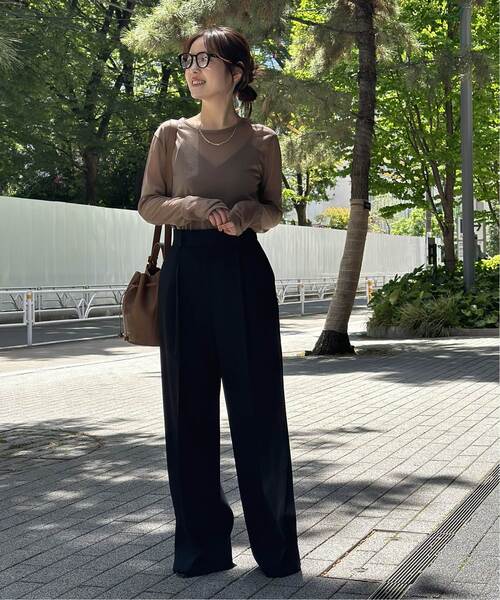 Noble（ノーブル）の「《追加》シフォンジャージプルオーバー 2（Tシャツ/カットソー・レディース・ホワイト/ベージュ/ブラック・FREE）」の14枚目の写真