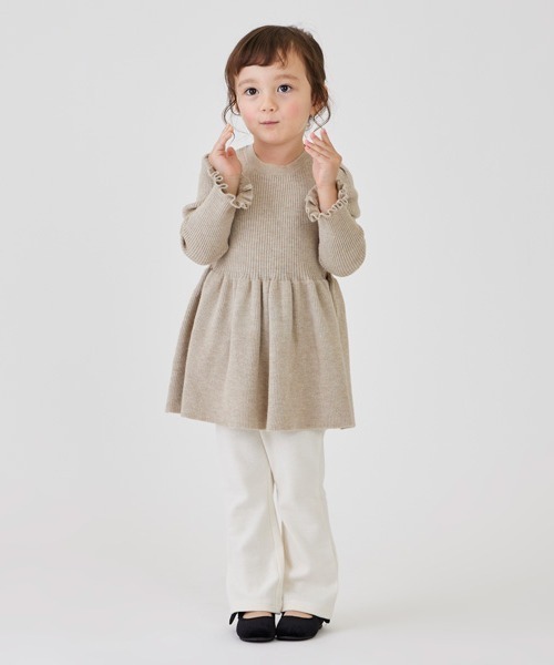 petit main（プティマイン）の「【AJUGA.】ペプラムニット★（ニット/セーター・キッズ・ベージュ/ブラック/アイボリー・L/M/S）」の6枚目の写真