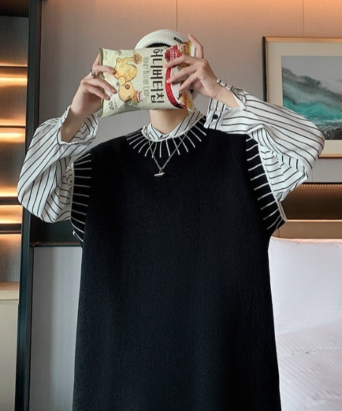 MGV(エムジーヴィー)の「ステッチデザインニットベスト(ベスト・メンズ・ホワイト/ブラック・MEDIUM/LARGE/X-LARGE)」の20枚目の写真