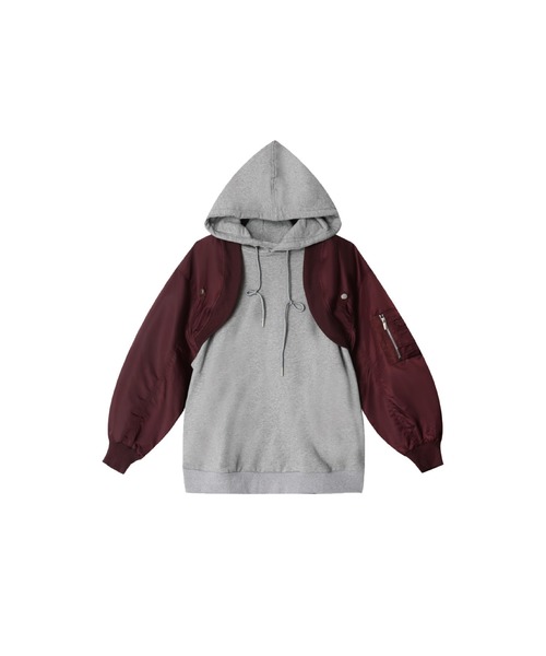 U:UME(ユーム)の「Hooded Short Jacket Set-Up(パーカー・メンズ・グレー/イエロー/レッド・MEDIUM)」の3枚目の写真