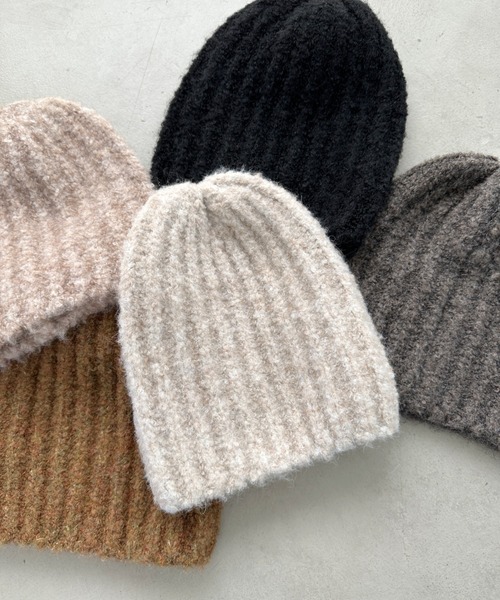 CLEA（クレア）の「アーモンドビーニーニットキャップ（ニットキャップ/ビーニー・レディース・ベージュ/チャコールグレー/オリーブ/アイボリー/ブラック・FREE）」の6枚目の写真