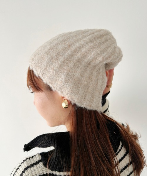 CLEA（クレア）の「アーモンドビーニーニットキャップ（ニットキャップ/ビーニー・レディース・ベージュ/チャコールグレー/オリーブ/アイボリー/ブラック・FREE）」の9枚目の写真