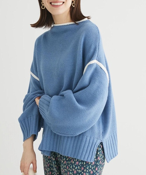 Petit fleur(プチフルール)の「・Petit Fleur ハイショクタートルニット(ニット/セーター・レディース・ブラック/サックスブルー/アイボリー・FREE)」の3枚目の写真