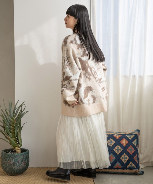 LOWRYS FARM（ローリーズファーム）の「キモウガラカーディガンＬＳ　992438（カーディガン/ボレロ・レディース・ブルー/グレー/アイボリー・FREE）」の22枚目の写真