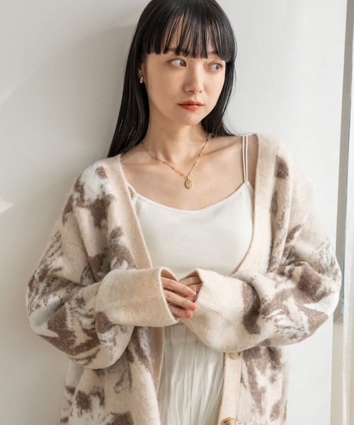 LOWRYS FARM（ローリーズファーム）の「キモウガラカーディガンＬＳ　992438（カーディガン/ボレロ・レディース・ブルー/グレー/アイボリー・FREE）」の4枚目の写真