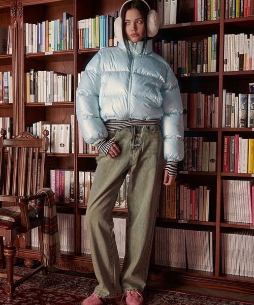 BITTER CELLS（ビターセルズ）の「BITTER CELLS／グロッシーパフジャケット  2982363（ダウンジャケット/コート・レディース・ライトブルー/その他1/ブラック・FREE）」の17枚目の写真