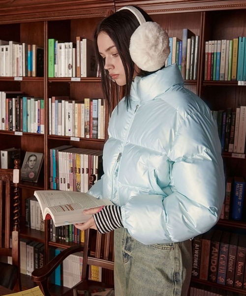 BITTER CELLS（ビターセルズ）の「BITTER CELLS／グロッシーパフジャケット  2982363（ダウンジャケット/コート・レディース・ライトブルー/その他1/ブラック・FREE）」の20枚目の写真