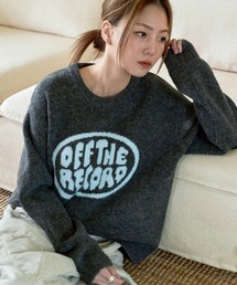 UNE MANSION | 【UNE ORIGINAL】カジュアルアンティークぼかしレタリングニット(ニット/セーター)