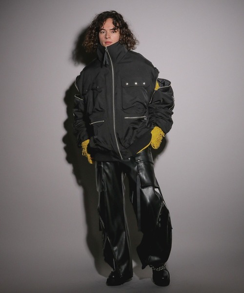 HARE（ハレ）の「【UNDER GROUND MODE】ダメージケーブルニットプルオーバー(HARE)（ニット/セーター・メンズ・ブラック/グレー/イエロー・FREE）」の12枚目の写真