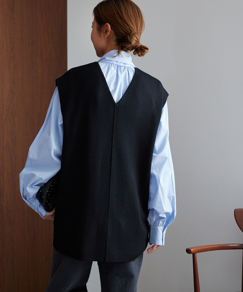 JOURNAL STANDARD relume(ジャーナルスタンダード レリューム)の「《追加》フルニードルVネックベスト(ベスト・レディース・ブラック/チャコールグレー・FREE)」の3枚目の写真